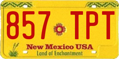 NM license plate 857TPT