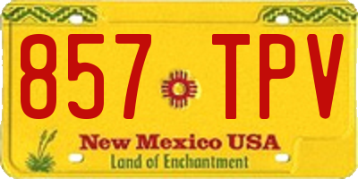 NM license plate 857TPV