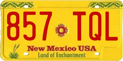 NM license plate 857TQL