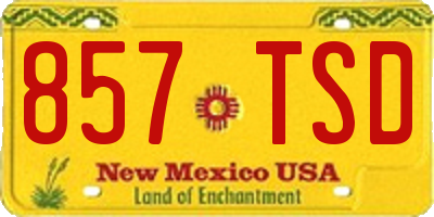 NM license plate 857TSD