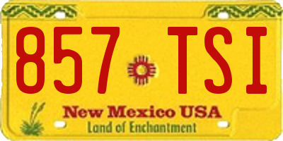 NM license plate 857TSI