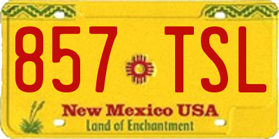 NM license plate 857TSL