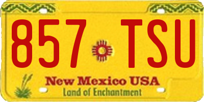 NM license plate 857TSU