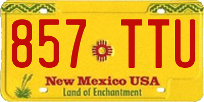NM license plate 857TTU