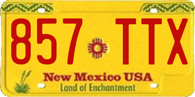 NM license plate 857TTX