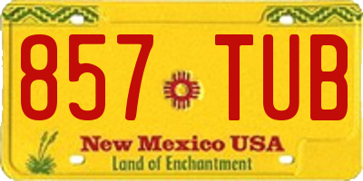 NM license plate 857TUB