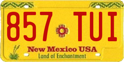 NM license plate 857TUI
