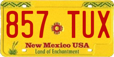 NM license plate 857TUX
