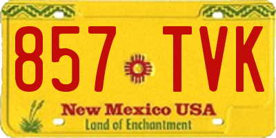 NM license plate 857TVK