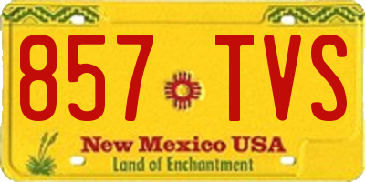 NM license plate 857TVS