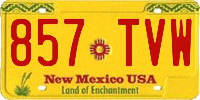 NM license plate 857TVW
