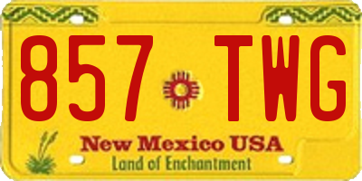 NM license plate 857TWG