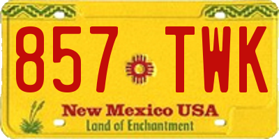 NM license plate 857TWK