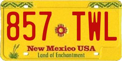 NM license plate 857TWL
