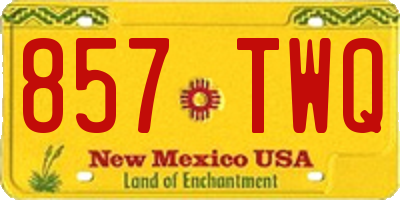 NM license plate 857TWQ