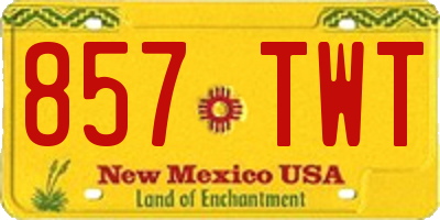 NM license plate 857TWT