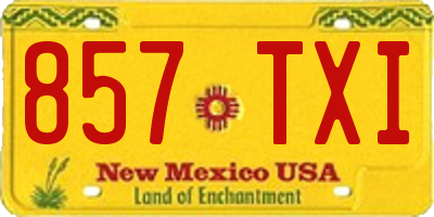 NM license plate 857TXI
