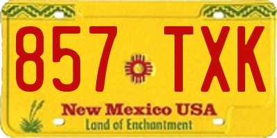 NM license plate 857TXK