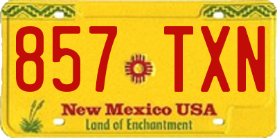 NM license plate 857TXN