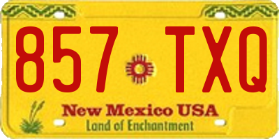 NM license plate 857TXQ