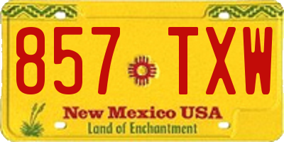 NM license plate 857TXW