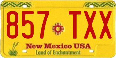 NM license plate 857TXX