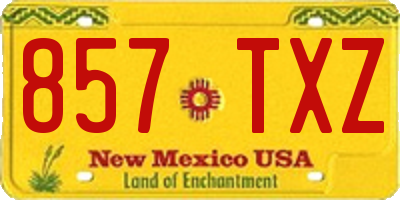 NM license plate 857TXZ