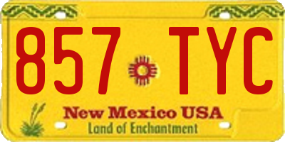 NM license plate 857TYC