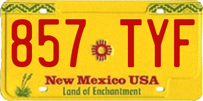 NM license plate 857TYF