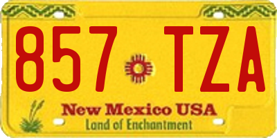 NM license plate 857TZA