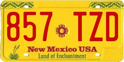 NM license plate 857TZD