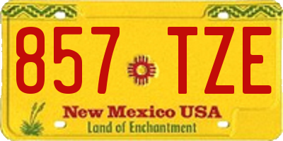 NM license plate 857TZE