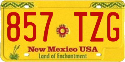 NM license plate 857TZG