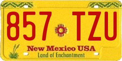 NM license plate 857TZU