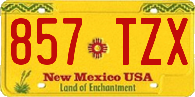 NM license plate 857TZX