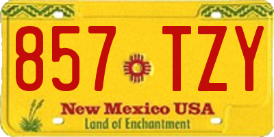 NM license plate 857TZY