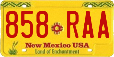 NM license plate 858RAA