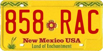 NM license plate 858RAC