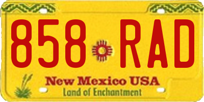 NM license plate 858RAD