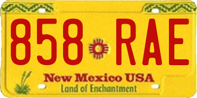 NM license plate 858RAE