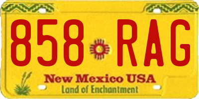 NM license plate 858RAG