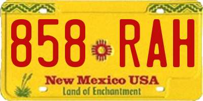 NM license plate 858RAH