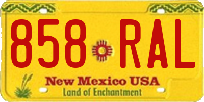 NM license plate 858RAL