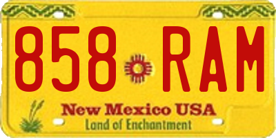NM license plate 858RAM