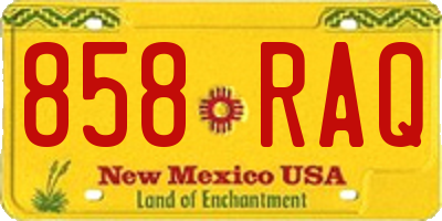 NM license plate 858RAQ