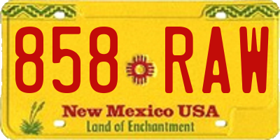 NM license plate 858RAW