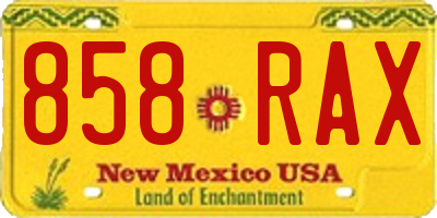NM license plate 858RAX