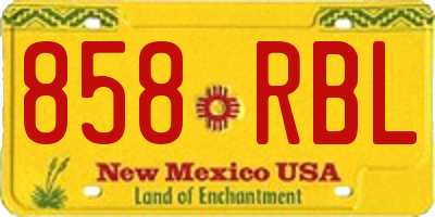 NM license plate 858RBL