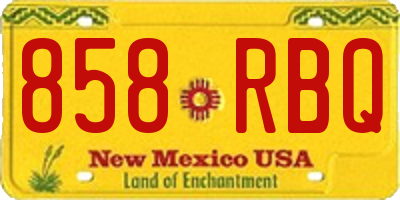 NM license plate 858RBQ