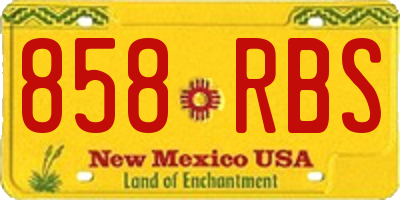 NM license plate 858RBS